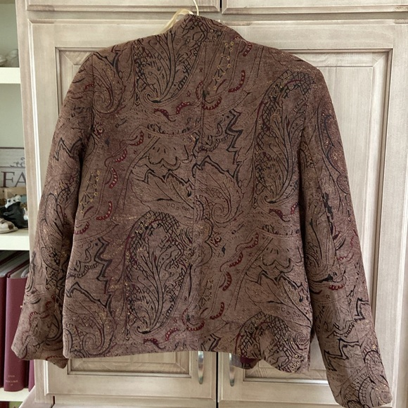 Roth LeCovan blazer sz 10 euc embroidered corduroy - Picture 3 of 4